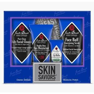 Jack Black Skin Saviors Set Men Skincare Travel 4 Piece Cleaner Lip Moisturize